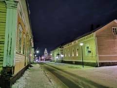 Winter scene in Old Town Raahe