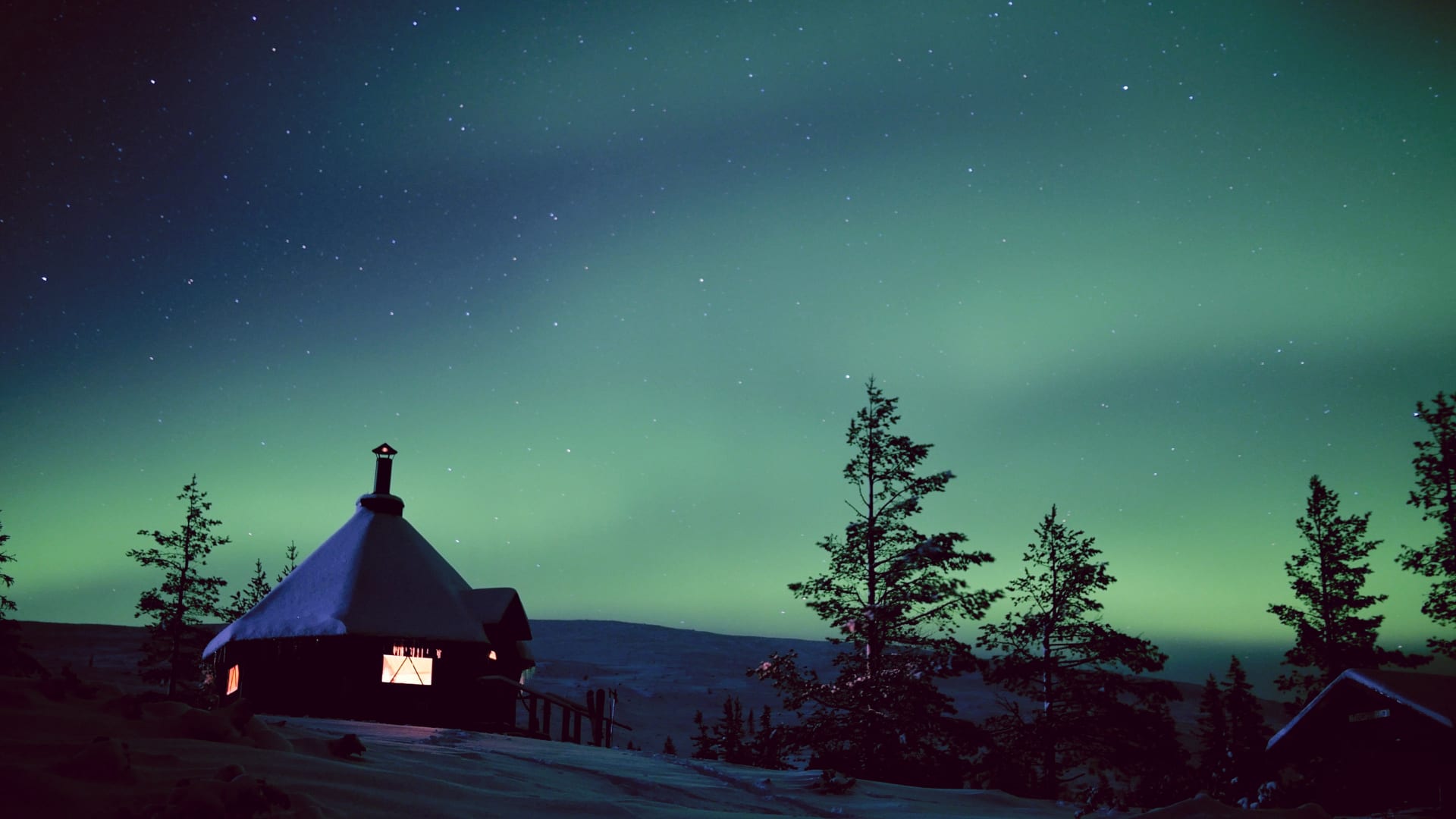 The Northern lights up in the sky