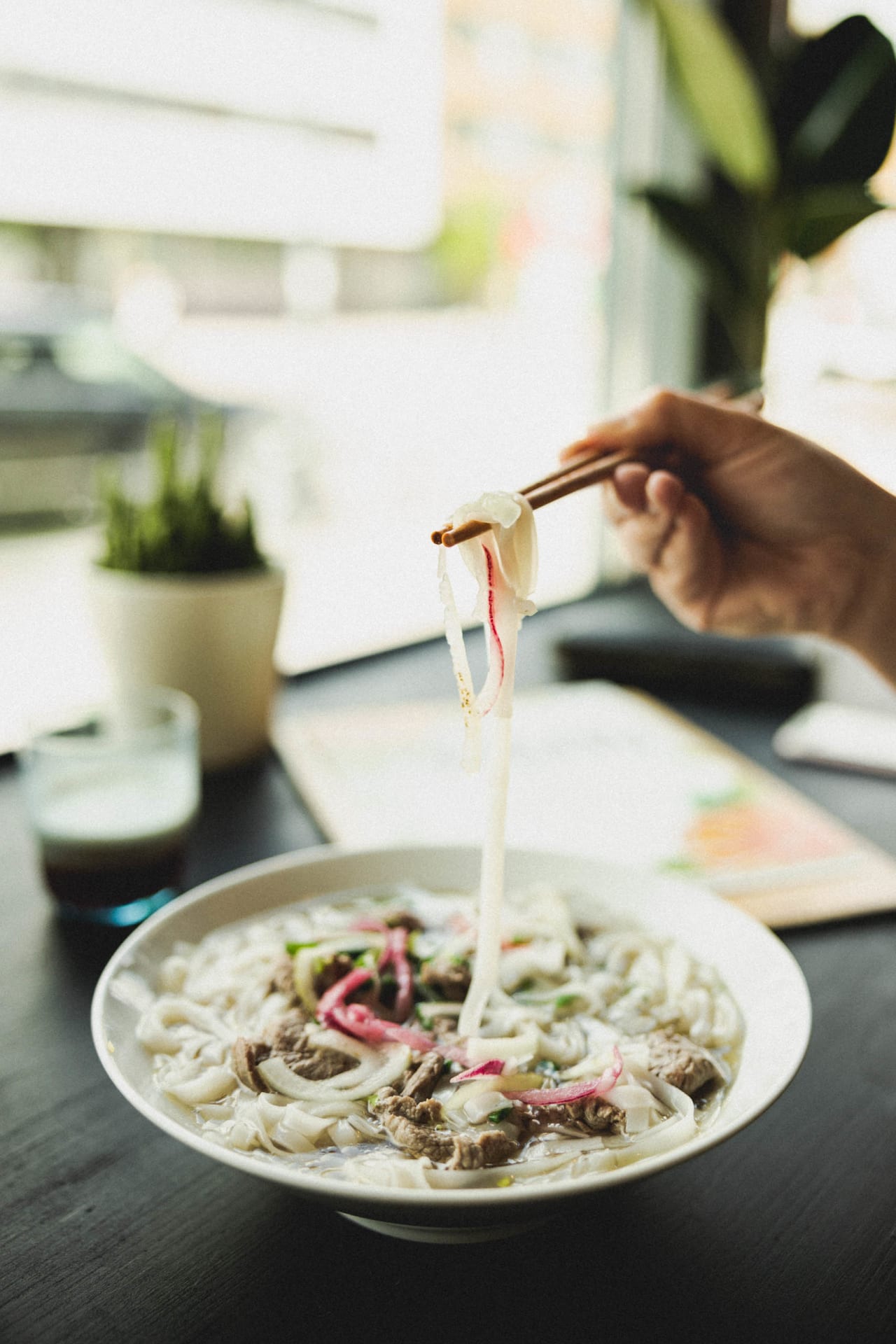 Fresh - Green vegatables and noodles