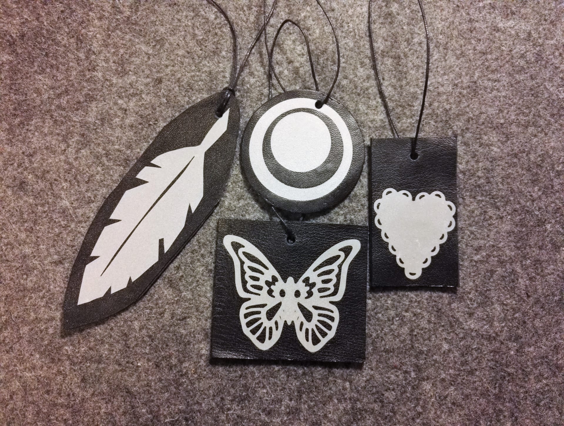 Diy reflectors pressed on leather