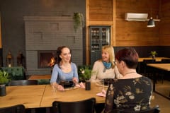 The restaurant hall is cozy and has 60 seats.