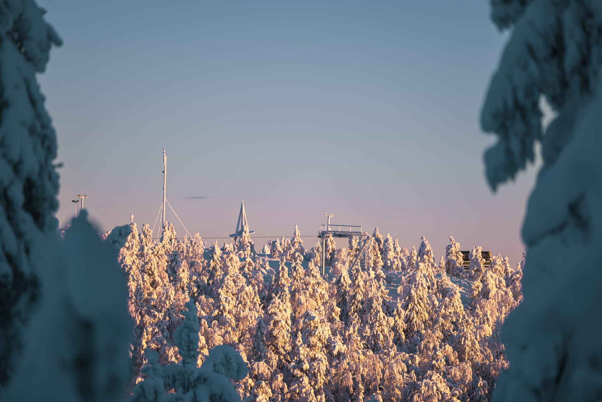 Winter landscape at a ski resort