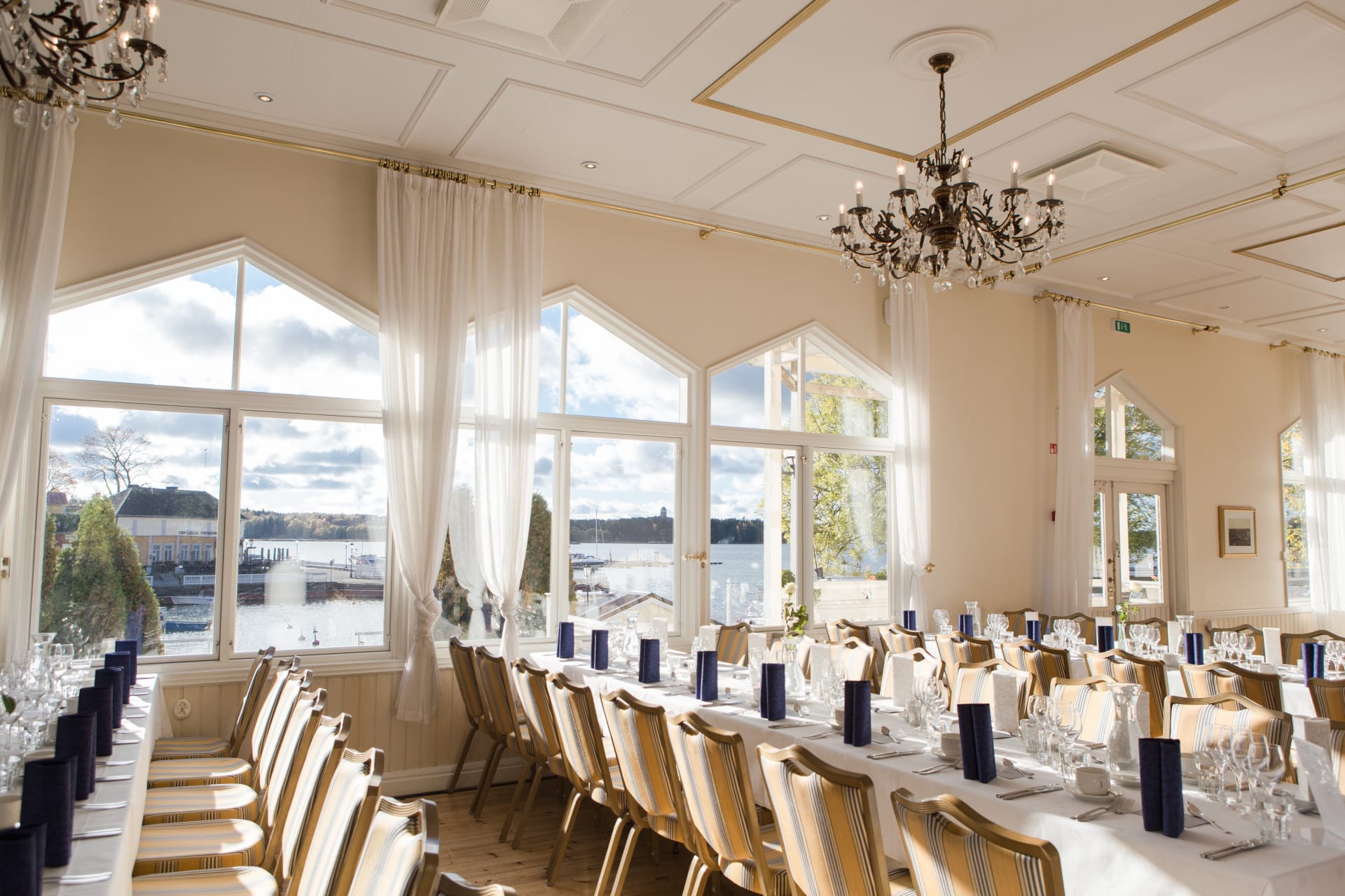 Private dinner set up with sea view