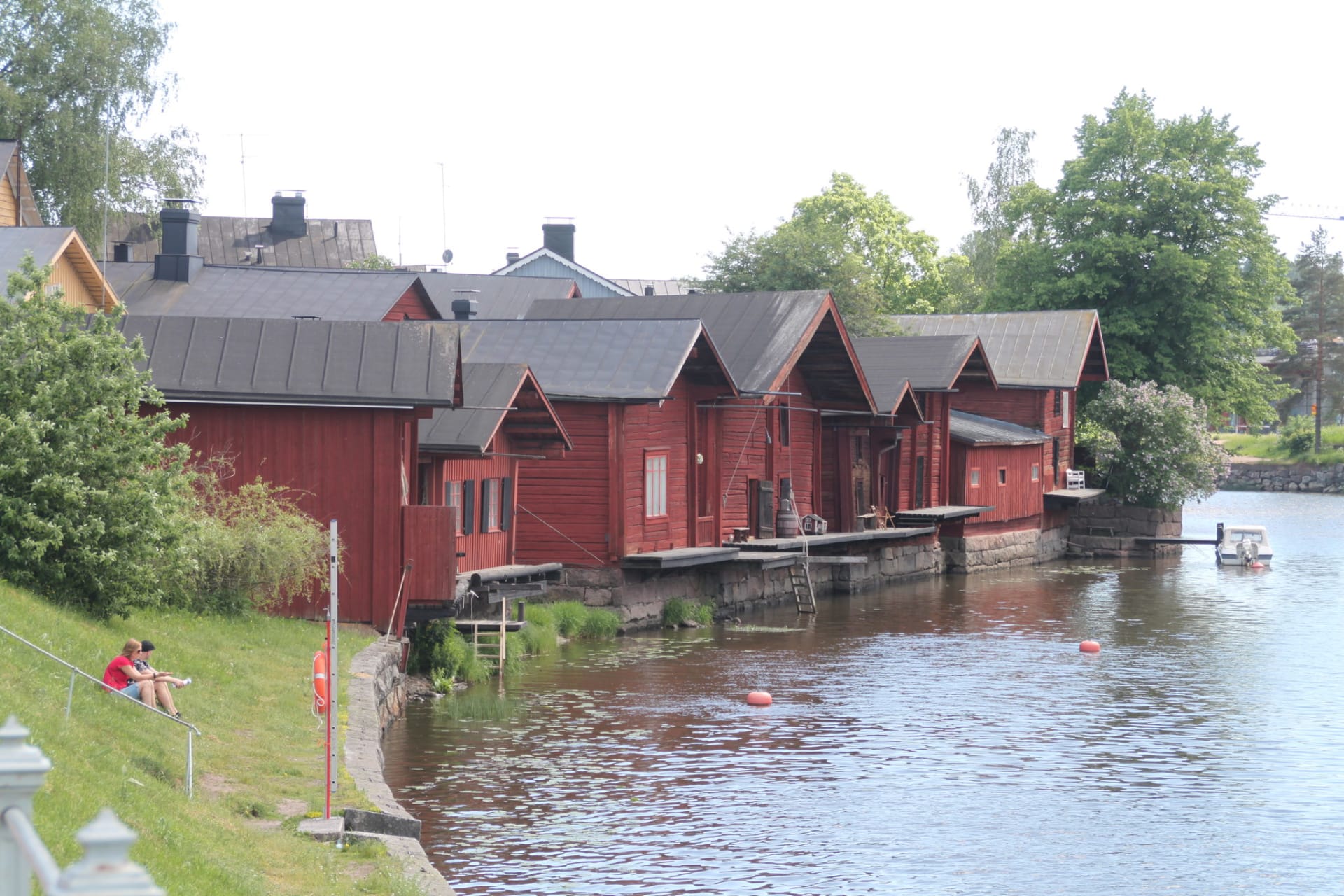 Old storage houses beside the river in Porvoo