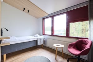 Single room in hotel.