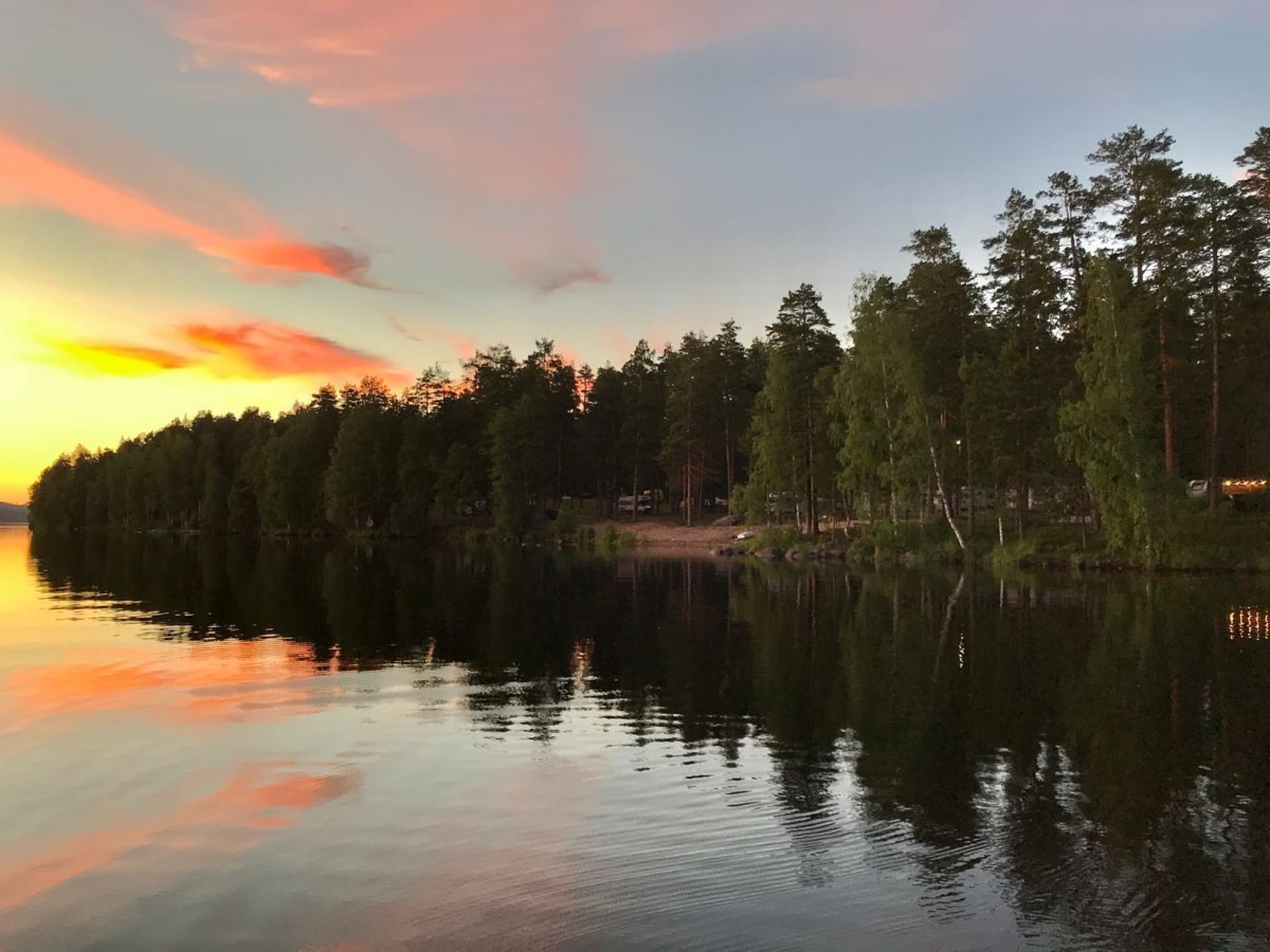 The lake Saimaa in Koskenselkä in a summer night.