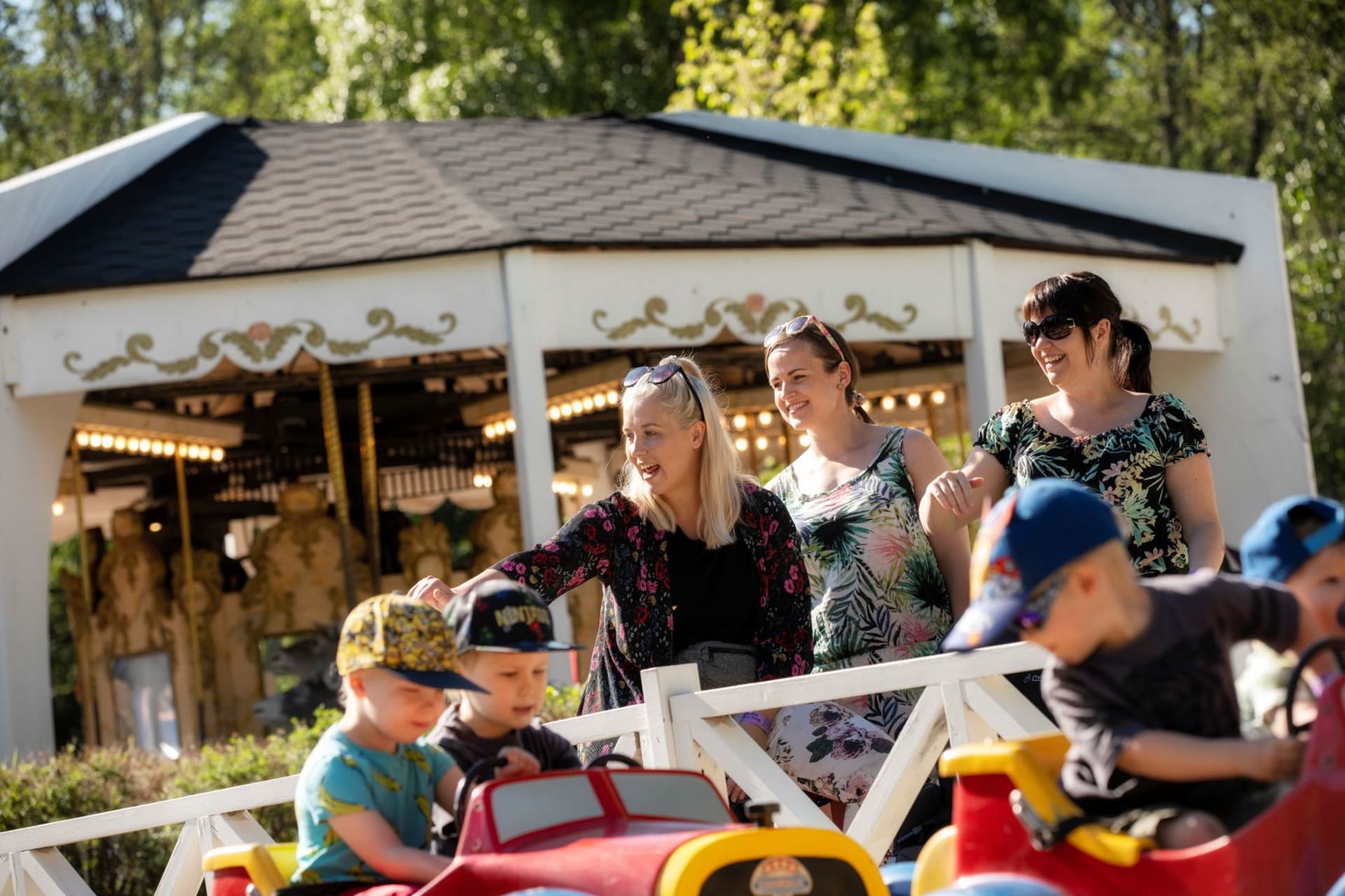 Cars ride in amusement park Vauhtipuisto.