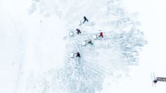 Showellers on the frozen Lake