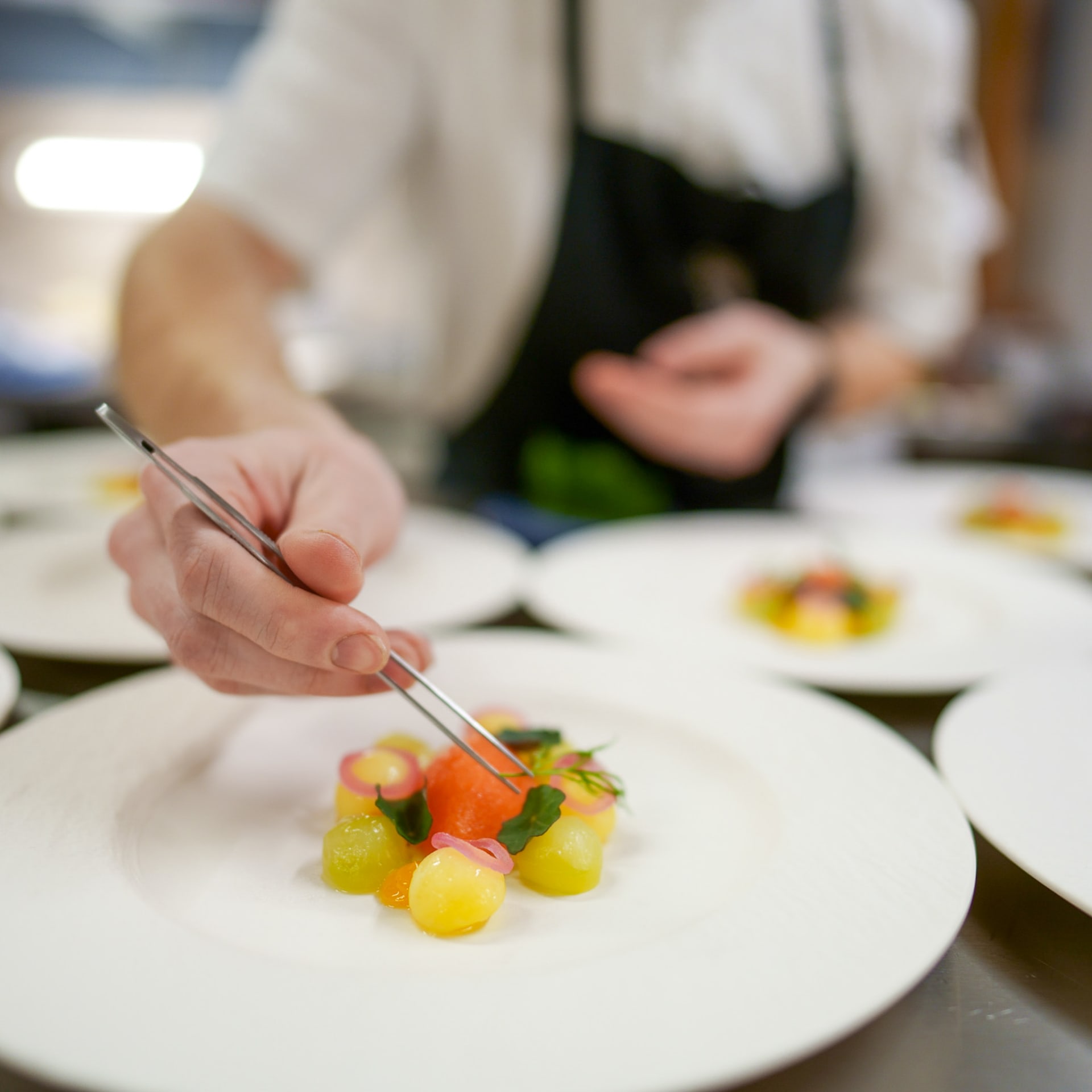 Seasonal fine dining dish at Restaurant Aihki in Pyhä