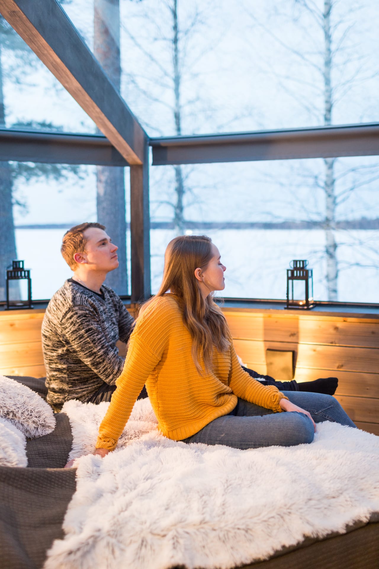 Glass Igloo during winter time