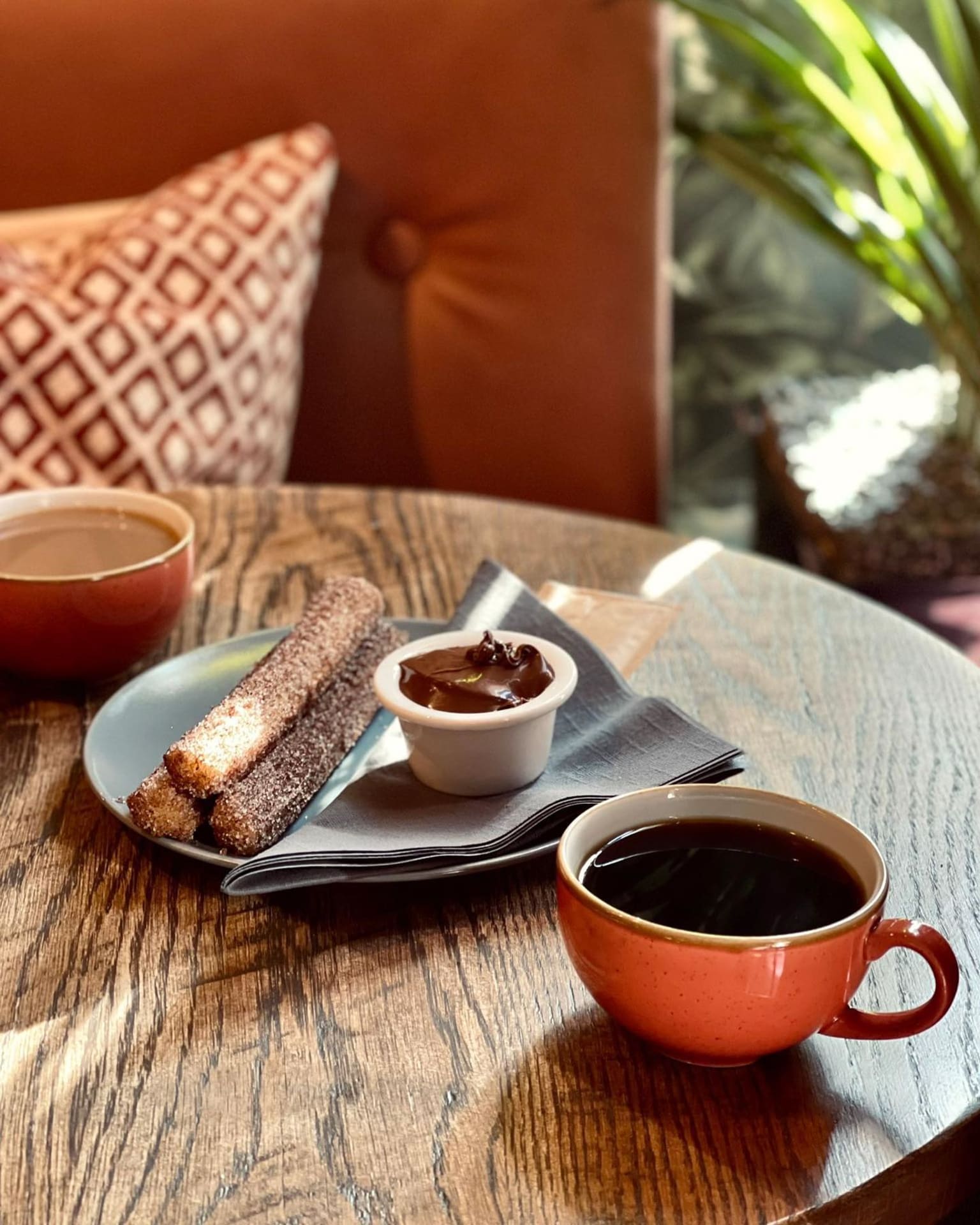 Freshly ground coffee and churros