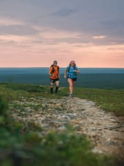 Trail running in the middle of Kiilopää feel landscape
