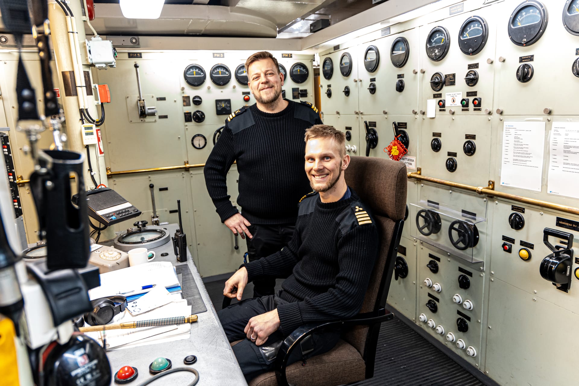 icebreaker sampo crew members in the control room