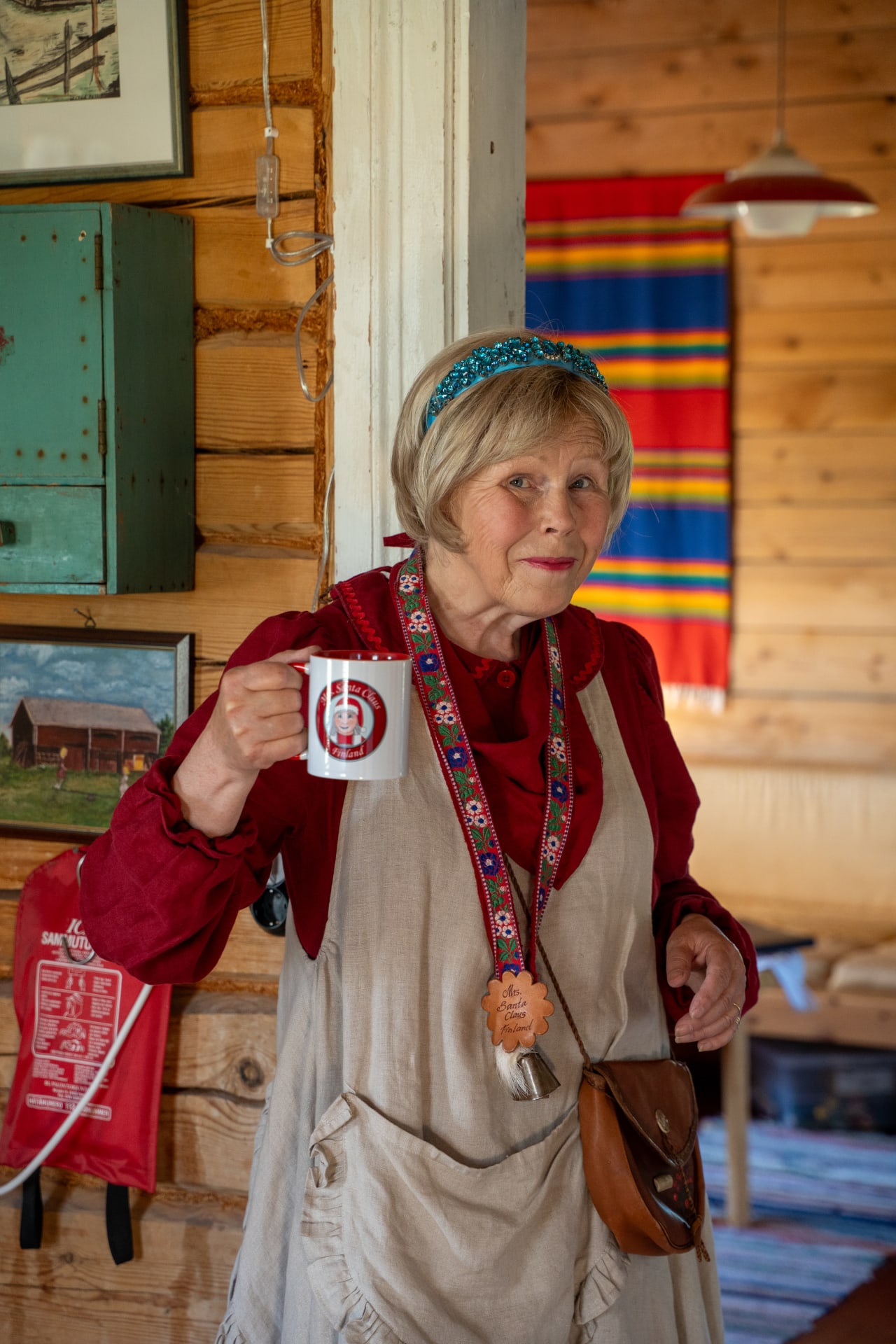 Mrs Santa Claus Finland at her house in Hailuoto Island
