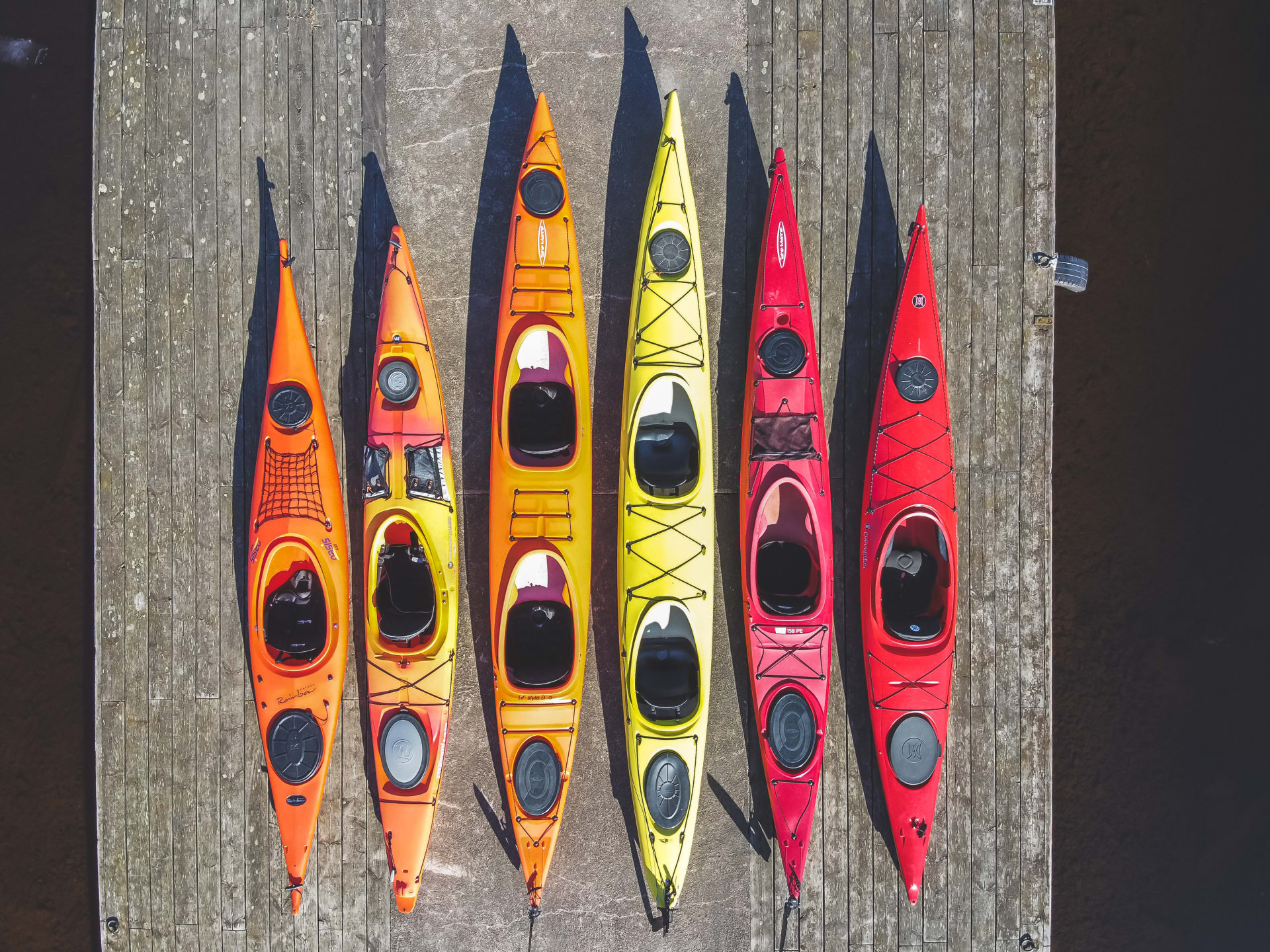 Kayaks from above