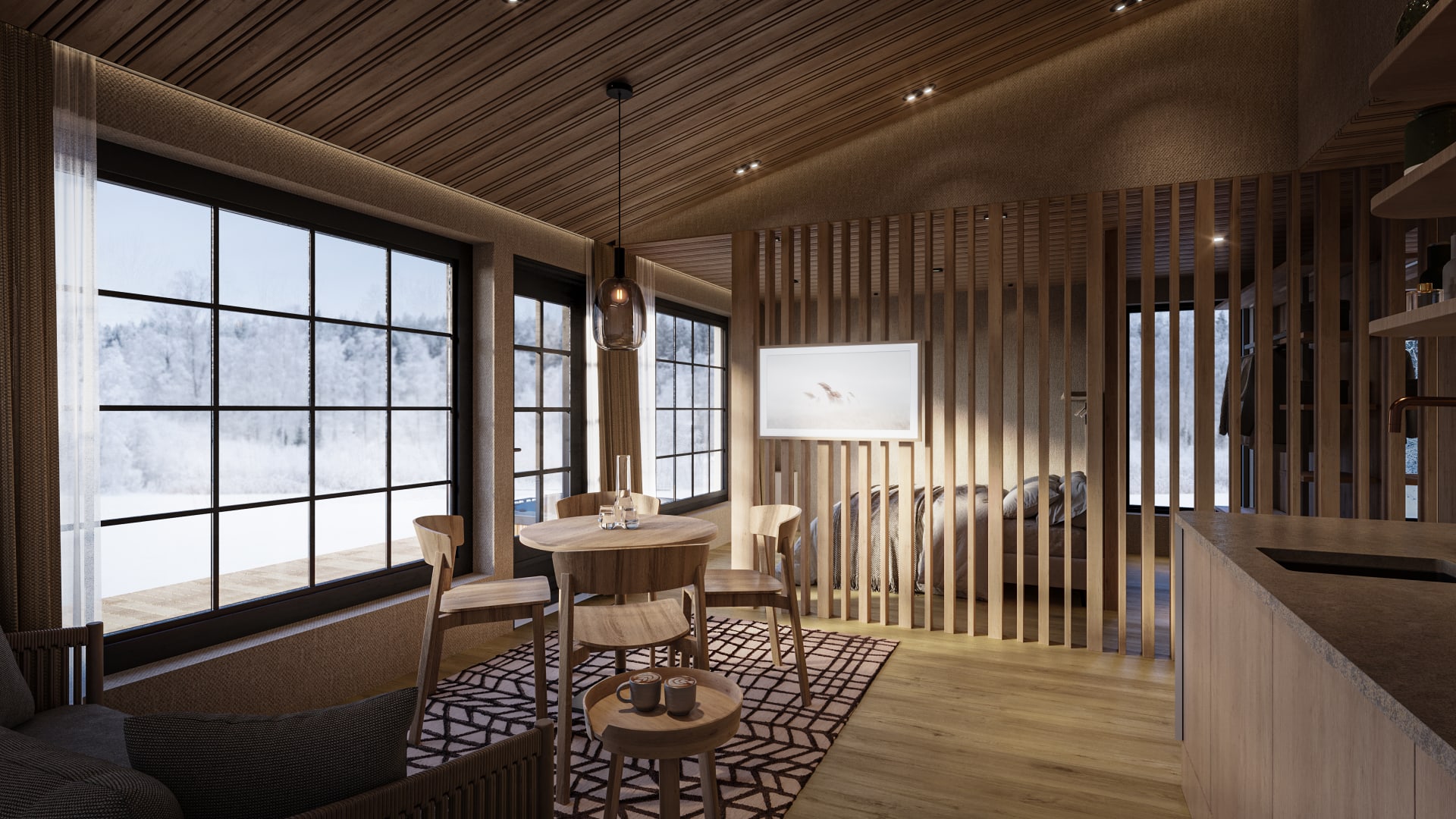 Riverside suite living space