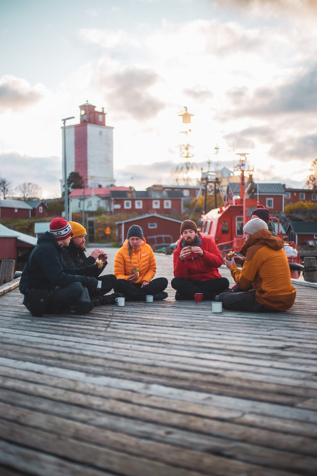 Social break at Utö lighthouse