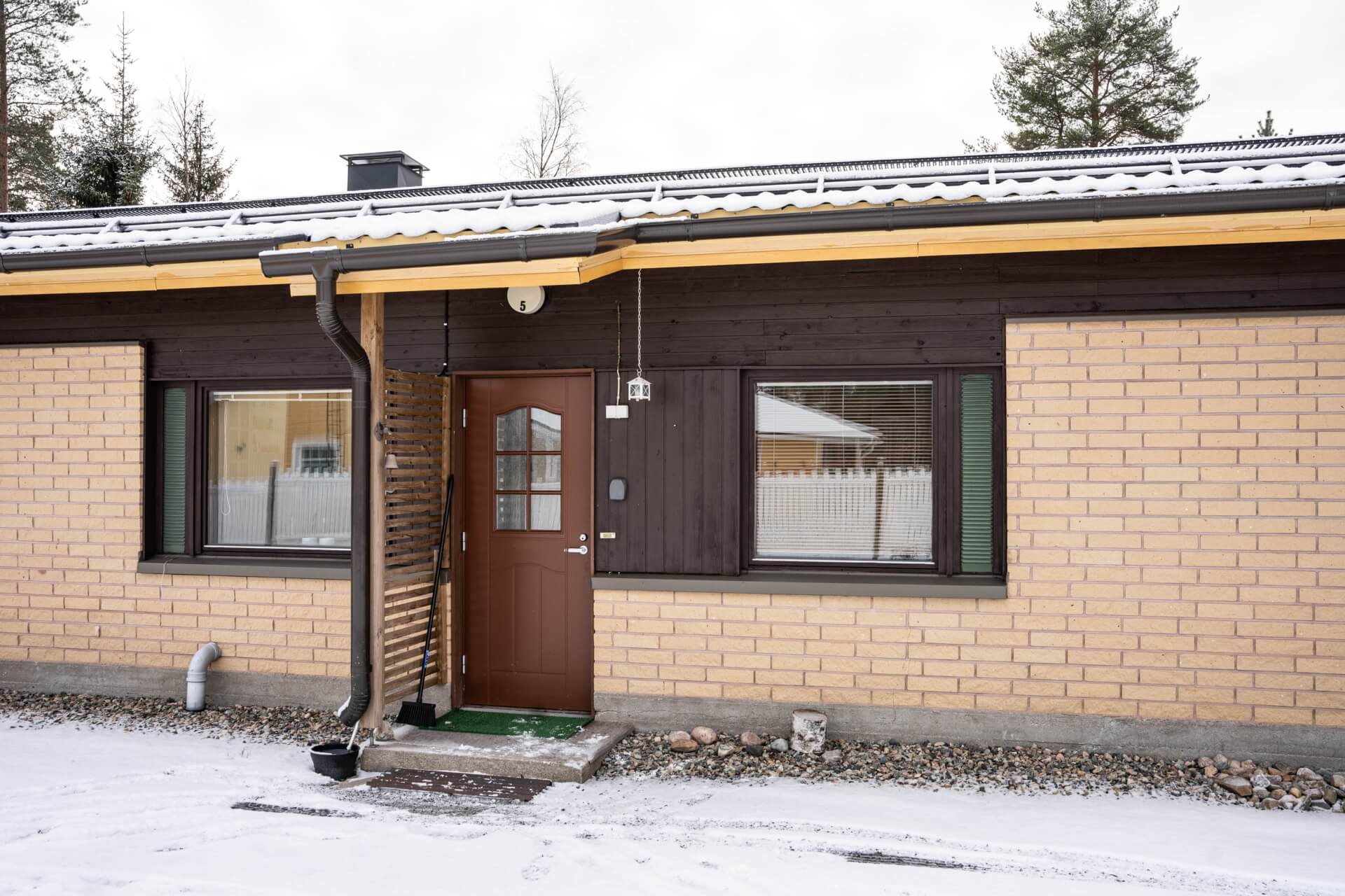front of the apartment