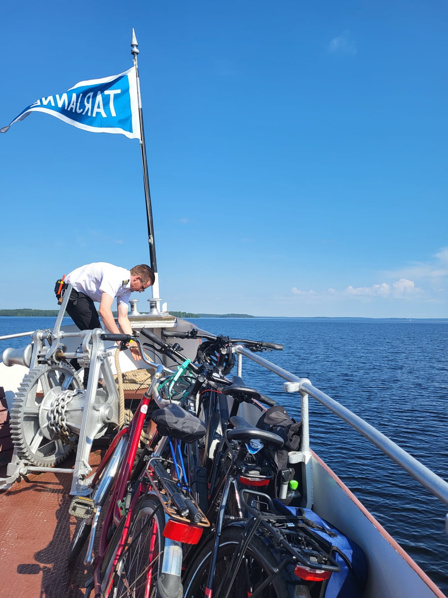 Bike&Boat, s/s Tarjanne, Tampere, blue lake, beautiful summer day, bicycles on board