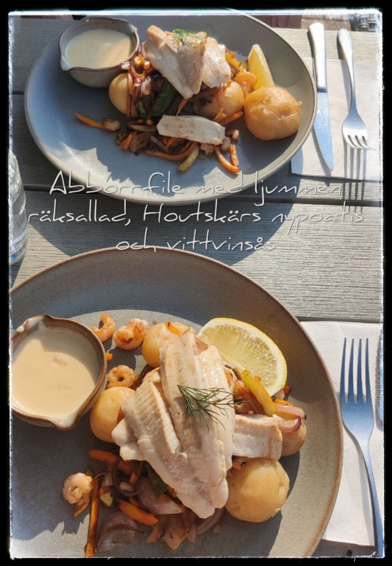 Perchfile with withe wine sause and Houtskär potatoes Perchfile with withe wine sause and Houtskär potatoes