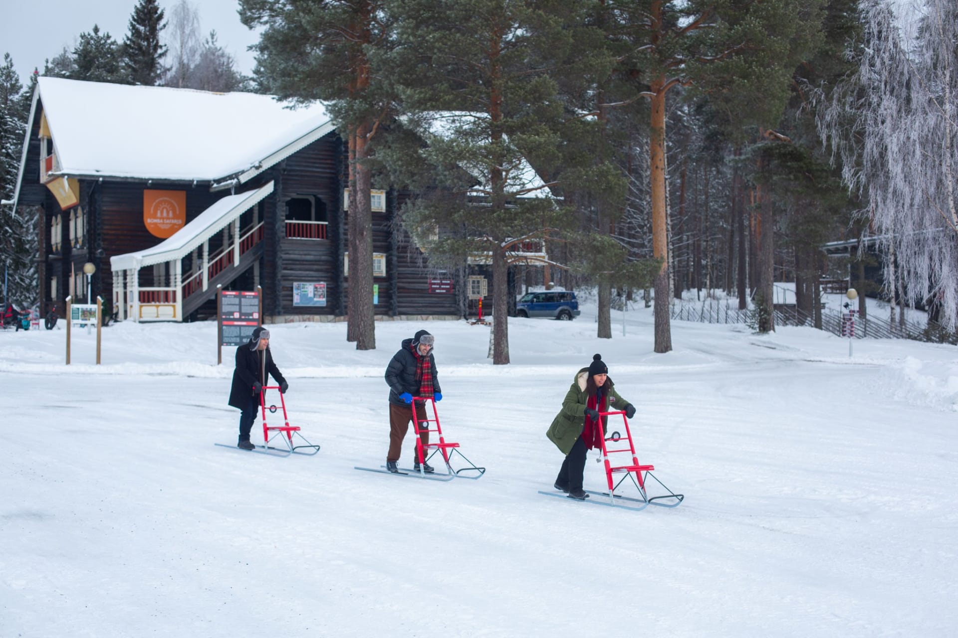 Kick sled trip at Bomba