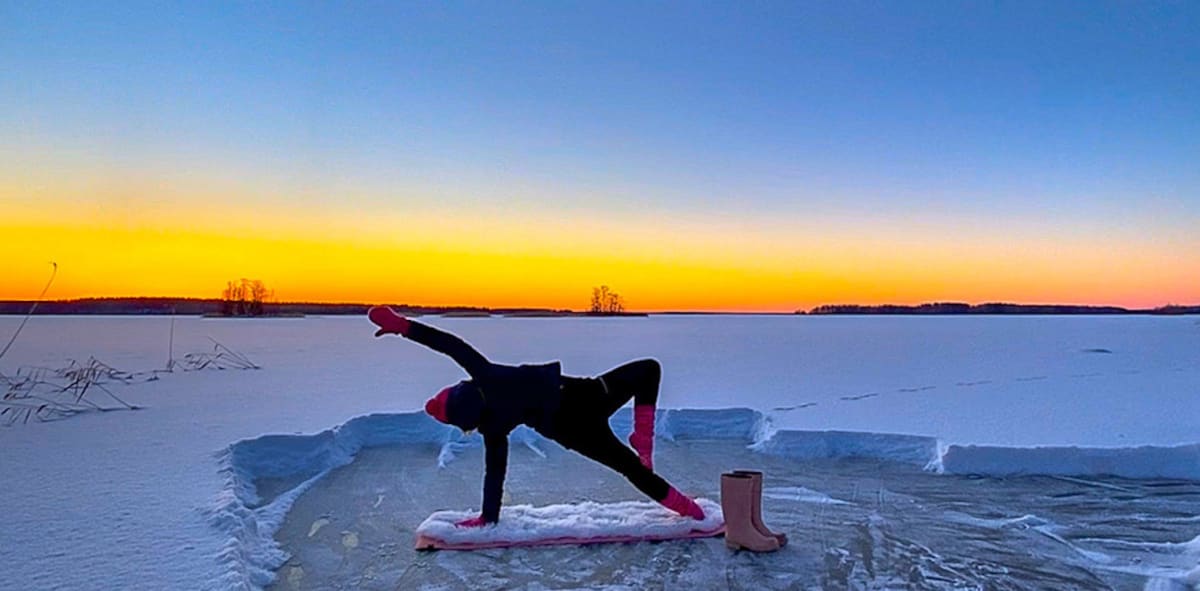Snow Yoga on Lake Saimaa