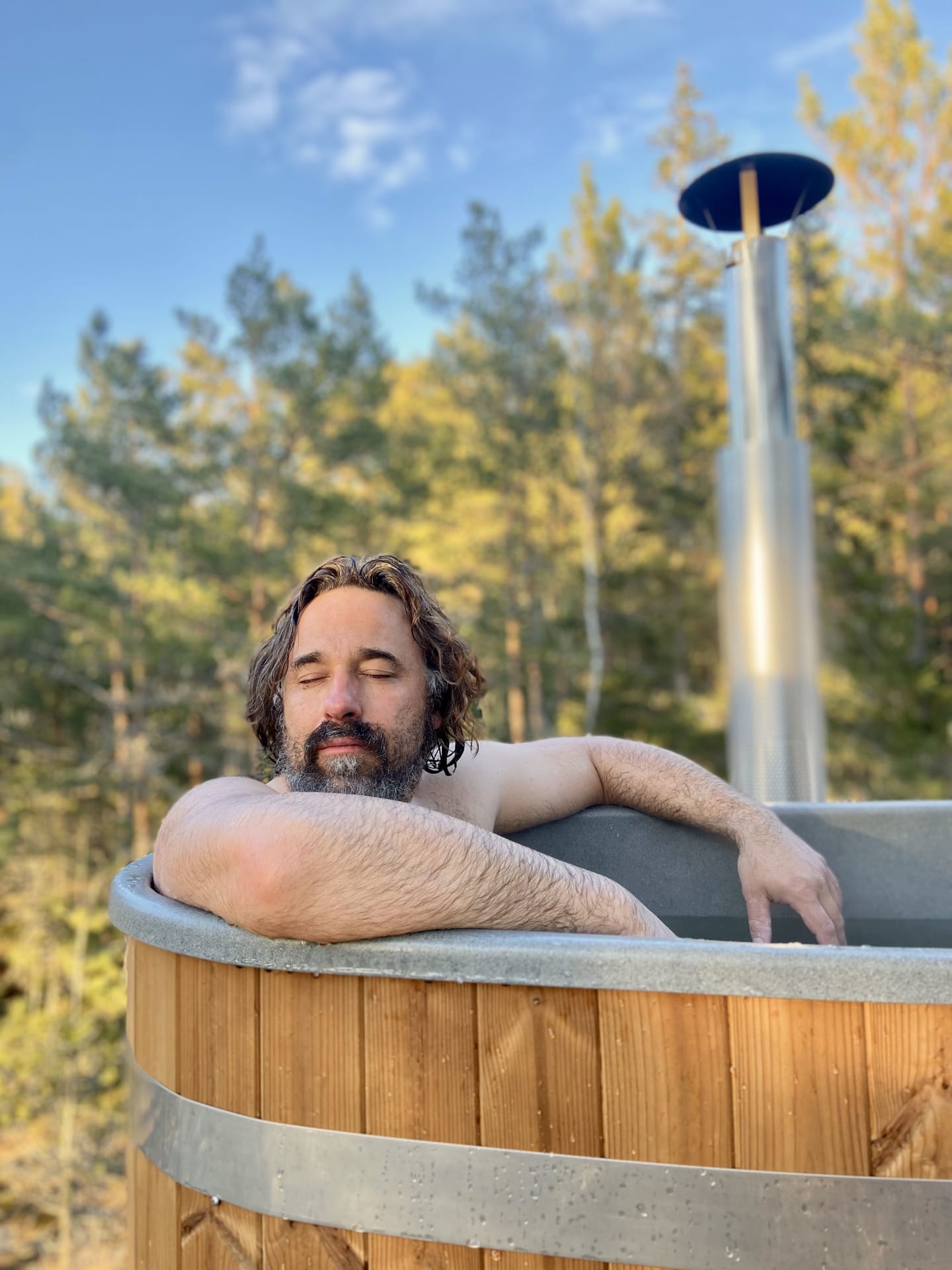 Relxing in the hot tub Relxing in the hot tub
