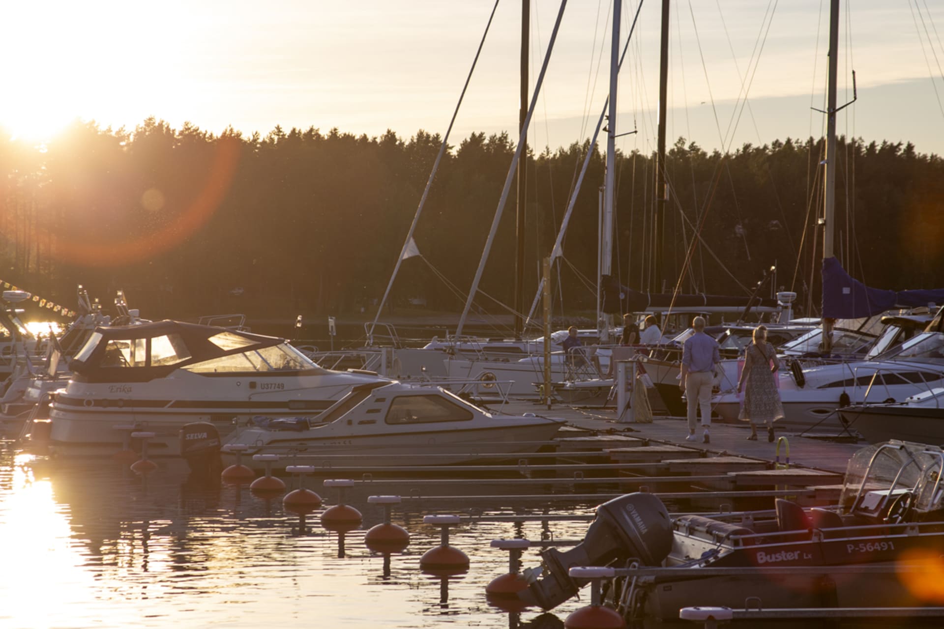 Beautiful serene summer evening at the pier