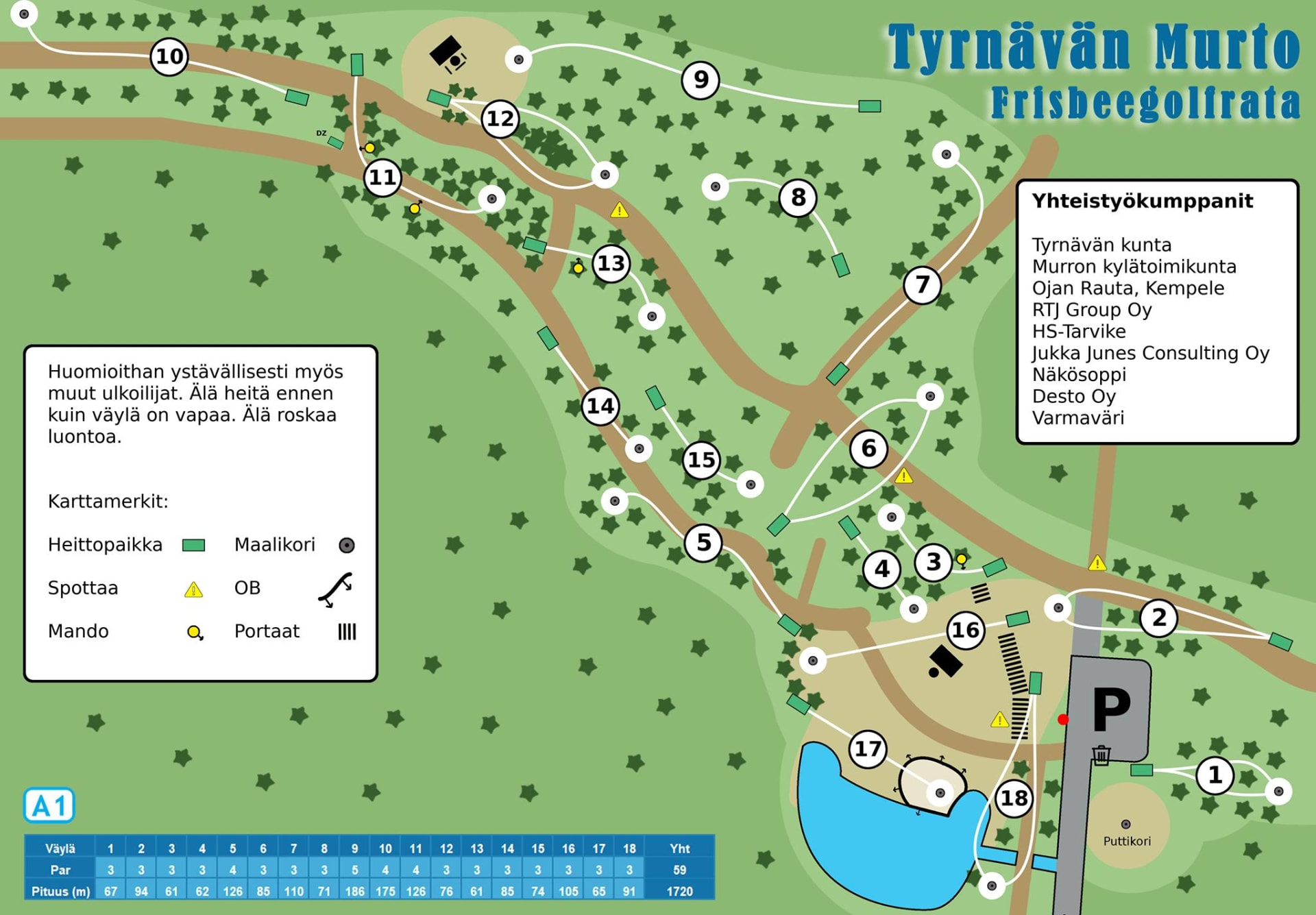 Murron frisbeegolfkartta