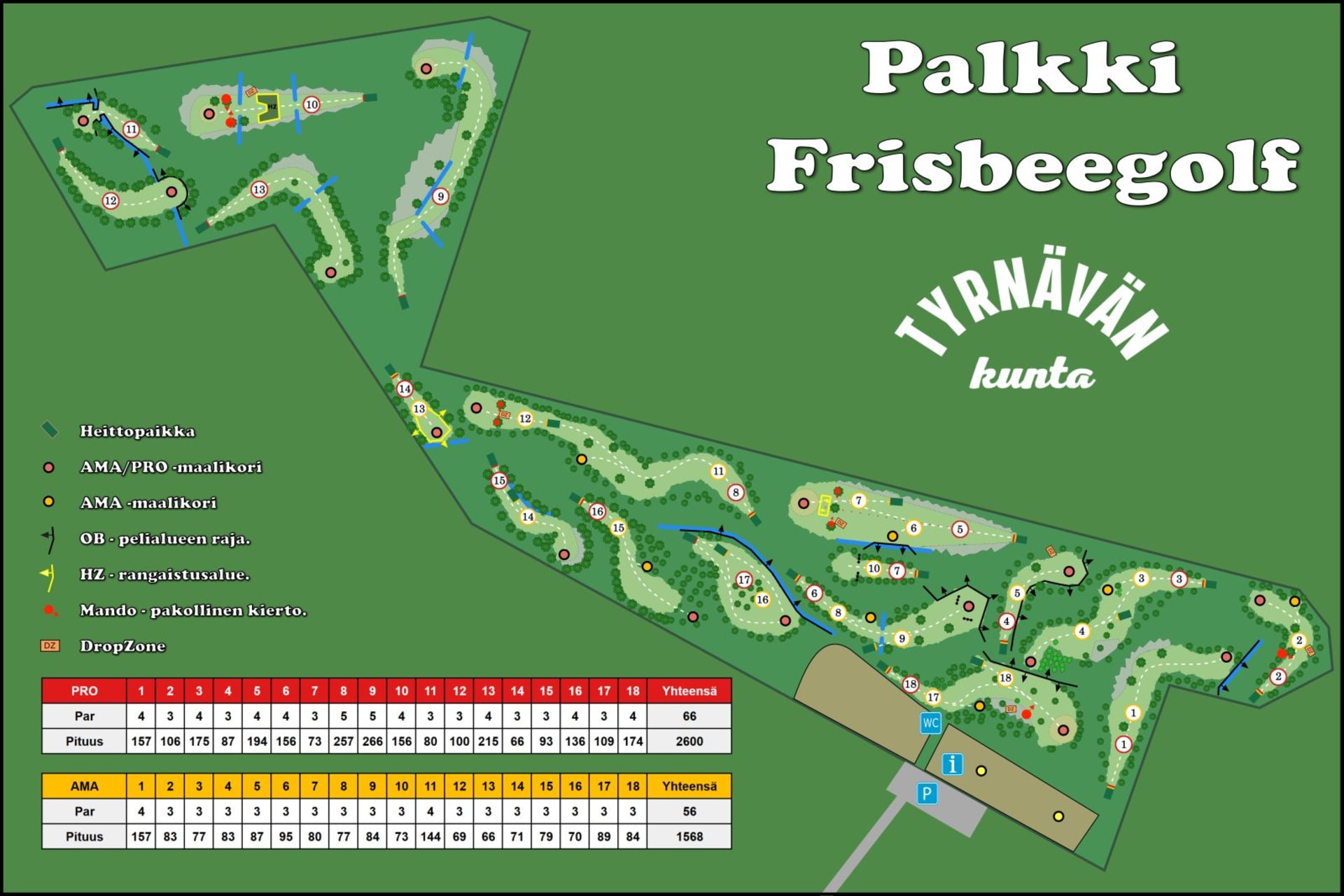 Palkin frisbeegolfkartta (kesä)