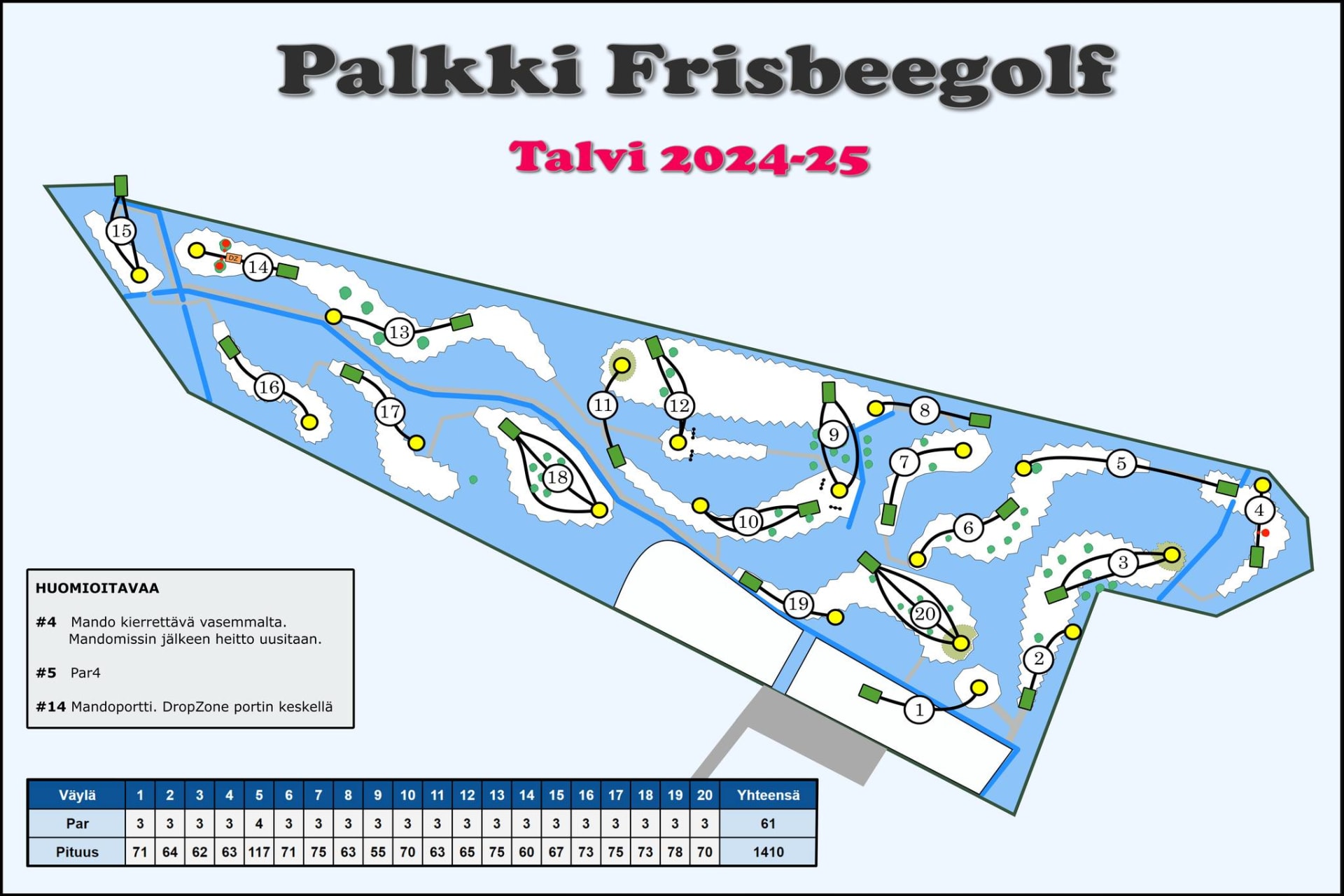 Palkin frisbeegolfkartta (talvi)