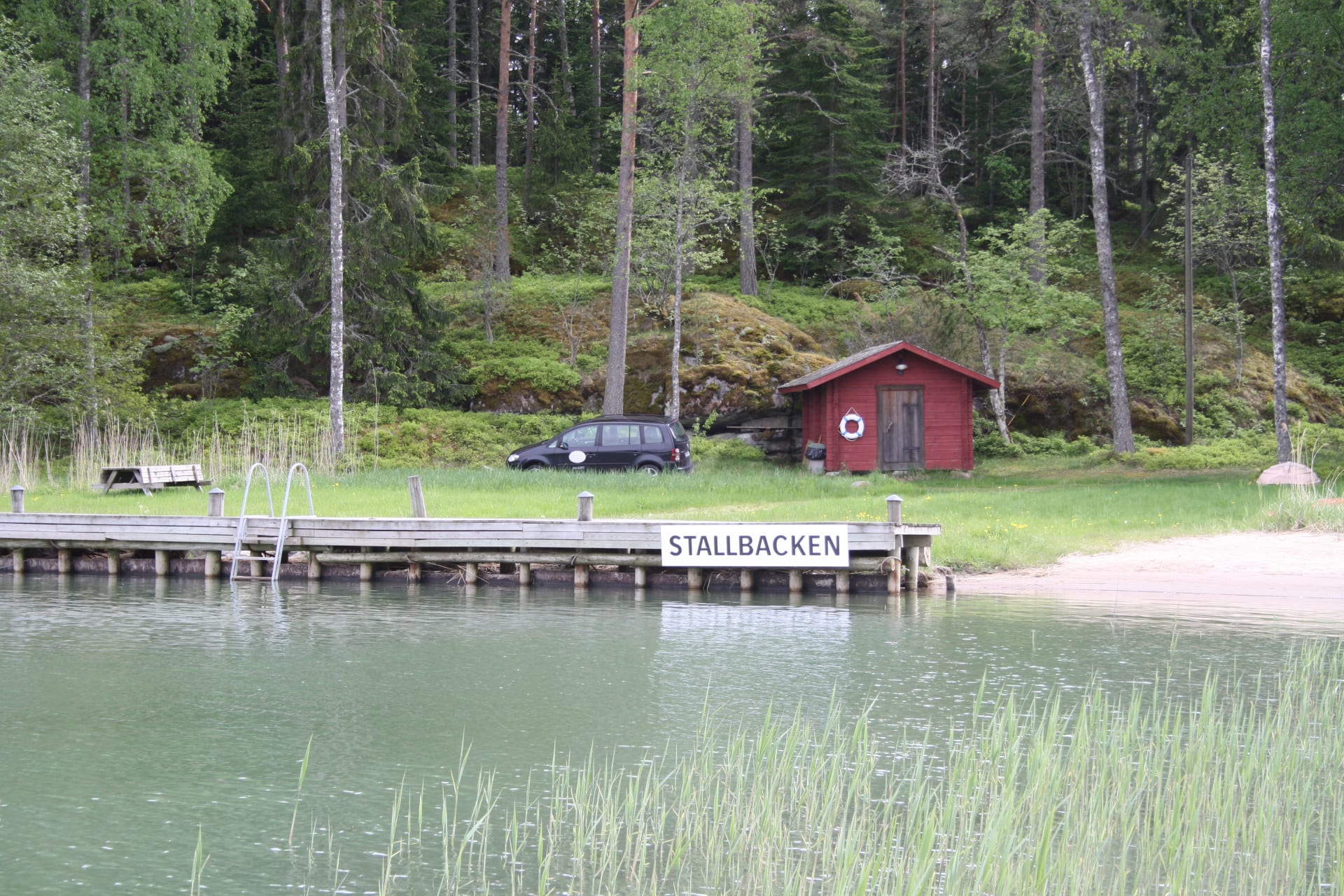 Beach with pier, small beach and changing room( 350 m)