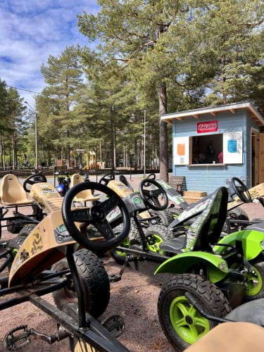 Pedal cars and rental equipment spot at Yyteri Resort & Camping