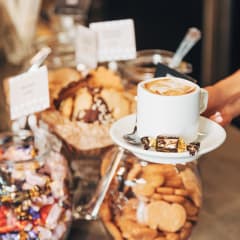 Coffee and pastries from Presso Cafe.