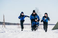 Snow fun in Apukka Resort Rovaniemi Lapland Finland