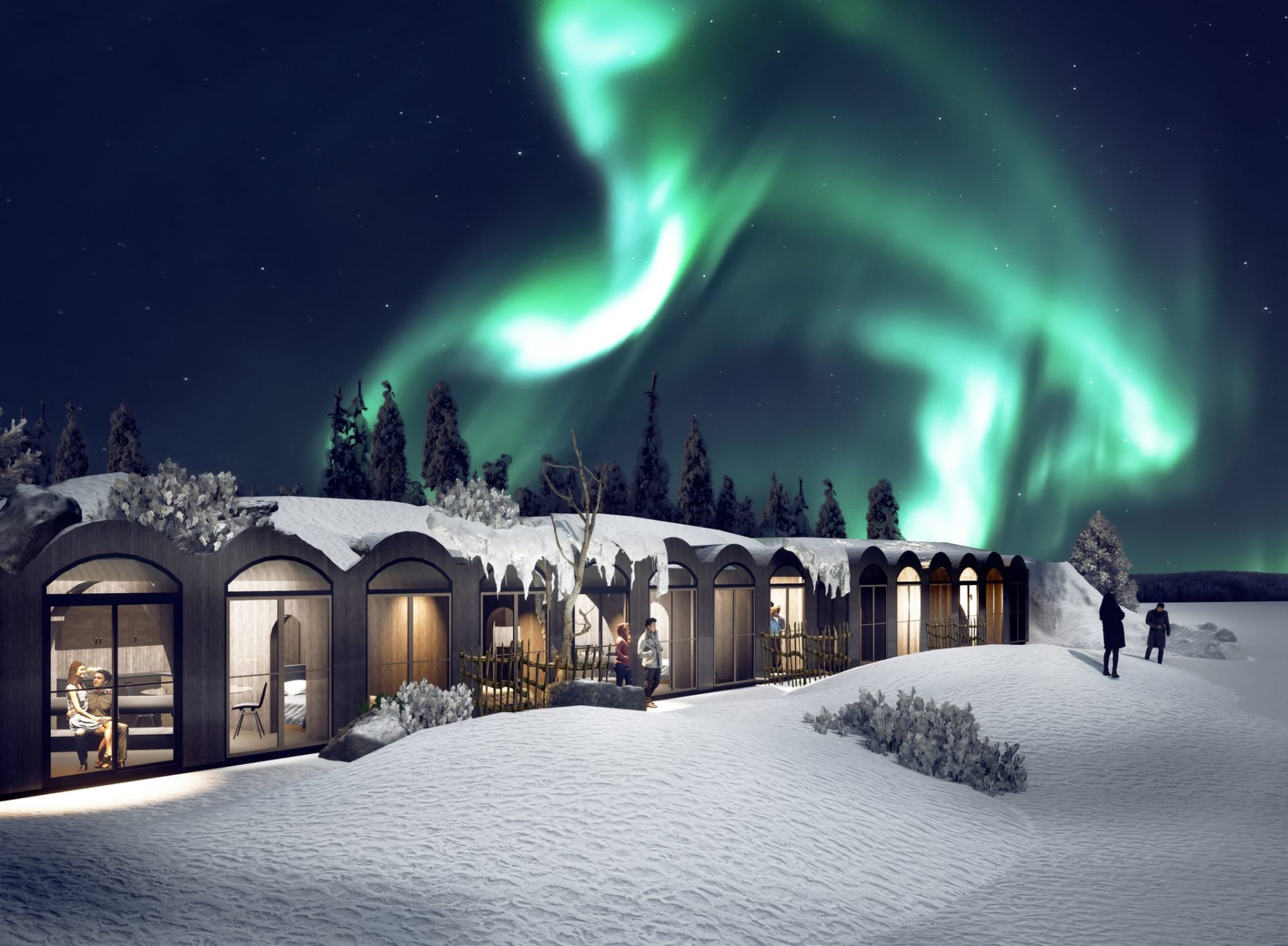 Kammi Family Suites by the lake Olkkajärvi in Apukka Resort Rovaniemi Lapland Finland