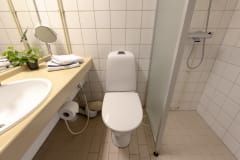 Toilet and shower is in every room.