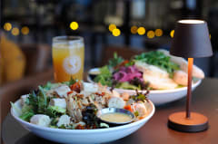 Delicious artisan salad and organic soda