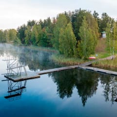The dock at Kaihu beach.