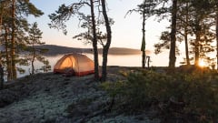 Telttailua Saimaalla. Camping in Lake Saimaa.