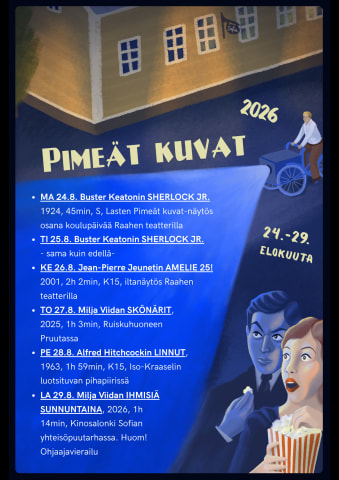 Pimeät kuvat – Kiertävä kino Raahen taivaan alla 24.8.–29.8.2026