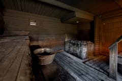 100 year old smoked sauna inside in Loimu Resort, Ylläs