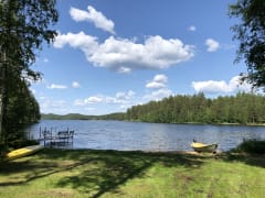 View of the lake from Harmola Farm cottage.