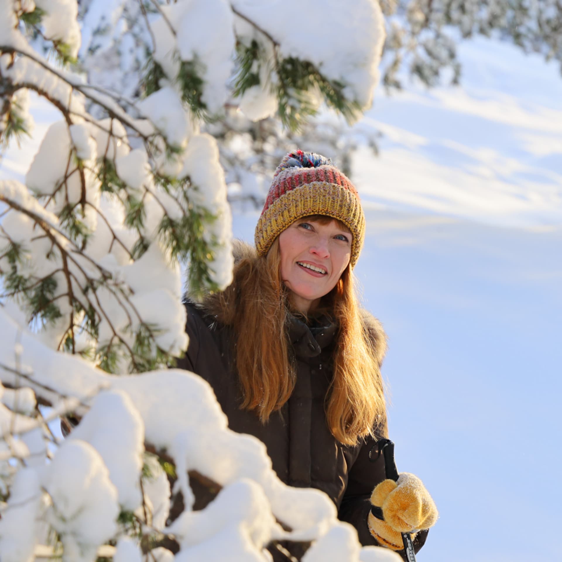 Snowshoeing in Nuuksio.