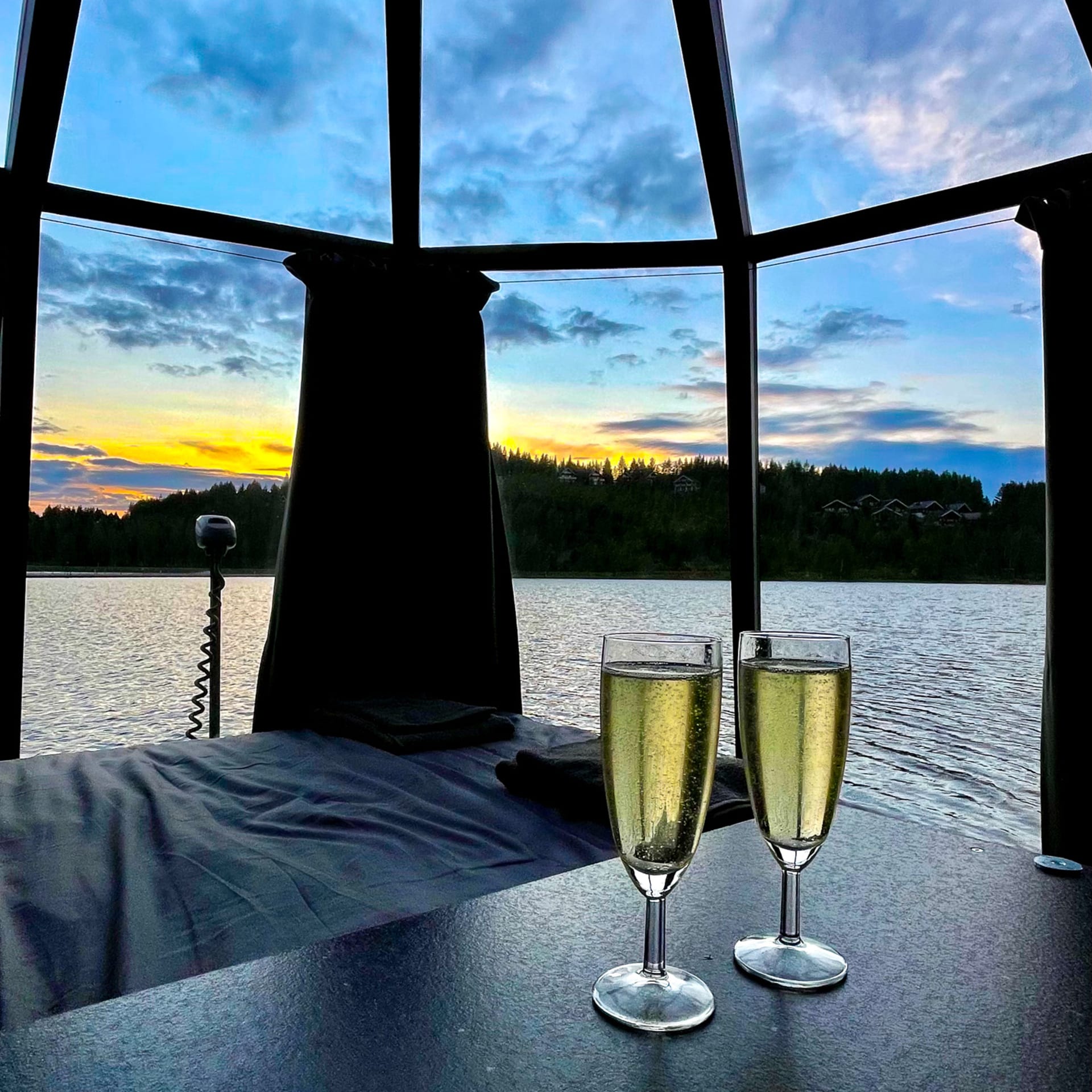 Experience the beautiful sunsets and starry skies straight from your bed