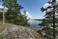 Beautiful lake view from Sarvikallio viewing point by Lake Tuusula.