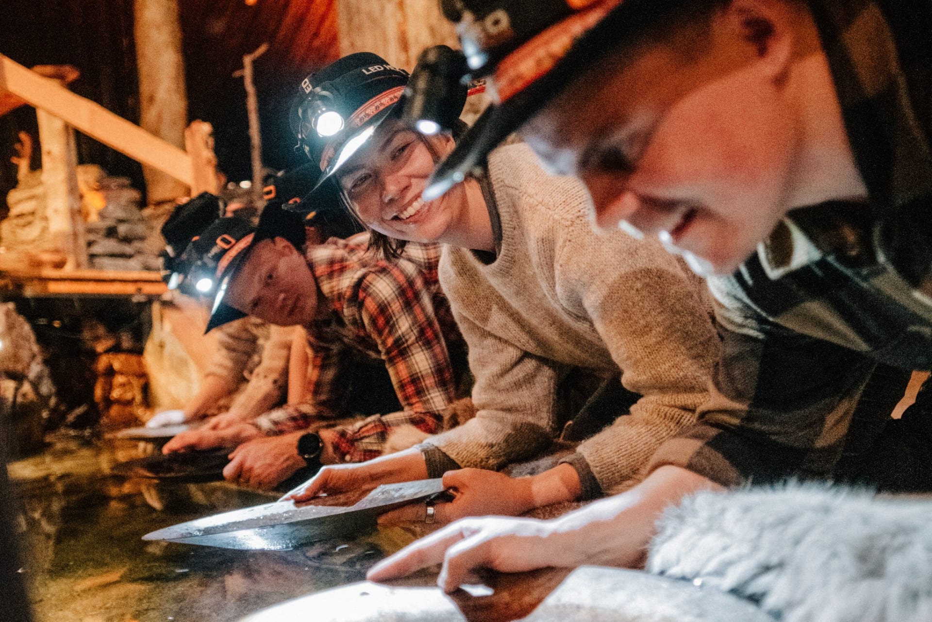 The gold panning activity in Santamus Restaurant.