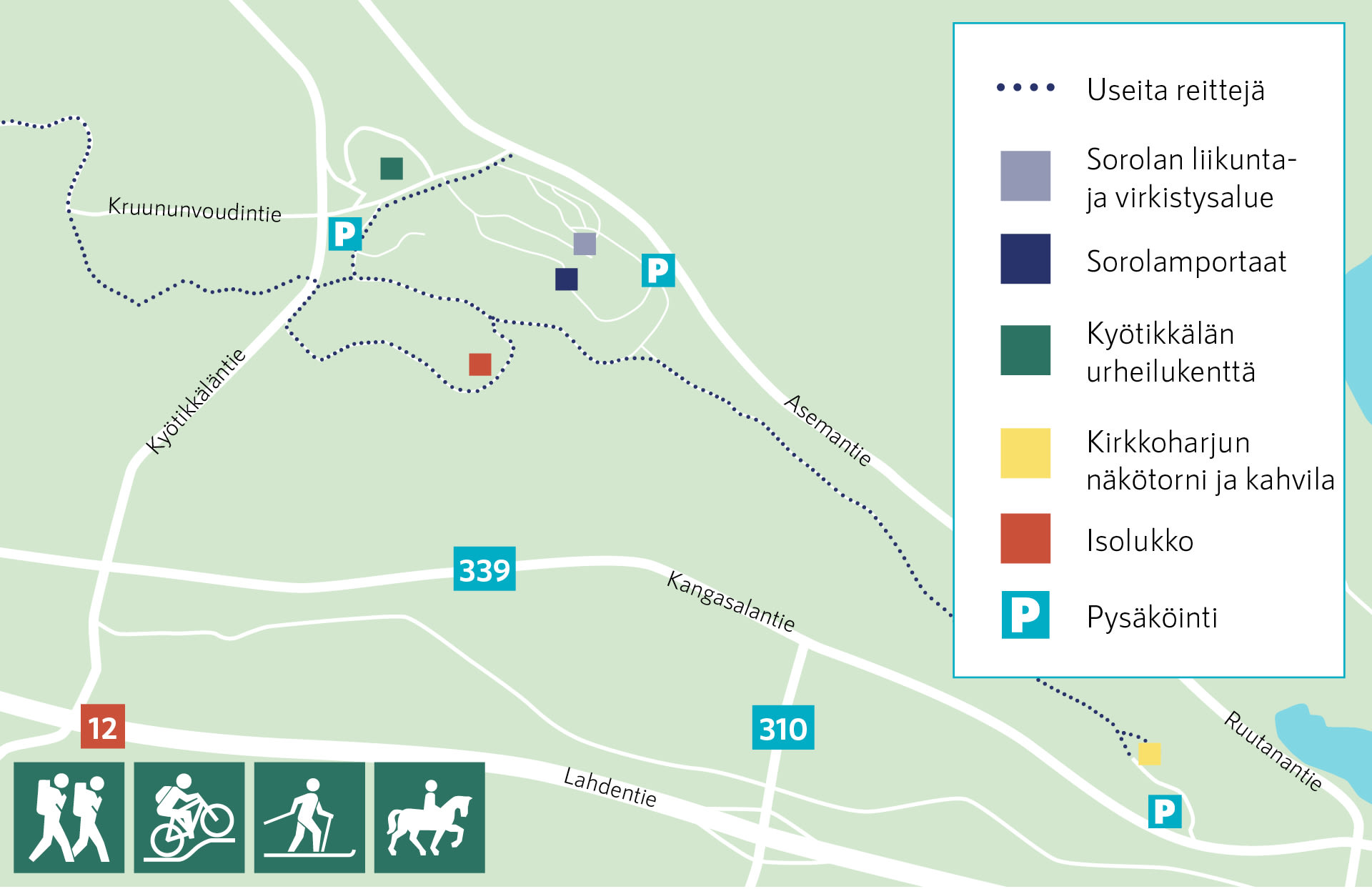 Sorola outdoor area route map
