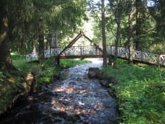 Walking bridge over the Liminganjoki river.