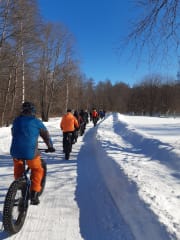 winter cycling at wintertime